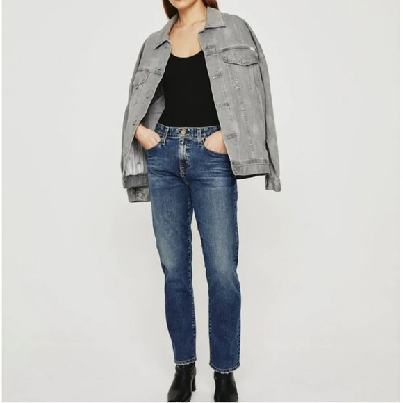 AG ADRIANO GOLDSCHMIED Theory Ex-BF Boyfriend‎ Crop Jeans - Picture 1 of 8